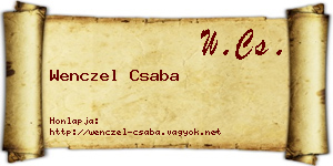 Wenczel Csaba névjegykártya